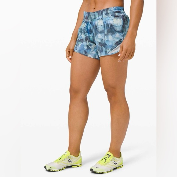 Lululemon Hotty Hot Short II Long 4” - City Shadow Blue Glow (Sz 8) - Picture 4 of 9